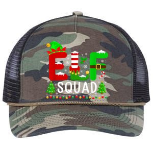 Elf Squad Matching Family Christmas Santa Hat Xmas Lights Retro Rope Trucker Hat Cap