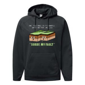 Earthquake Sorry My Fault For Science Teacher Performance Fleece Hoodie