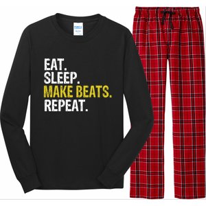 Eat Sleep Make Beats Repeat Music Gift Long Sleeve Pajama Set