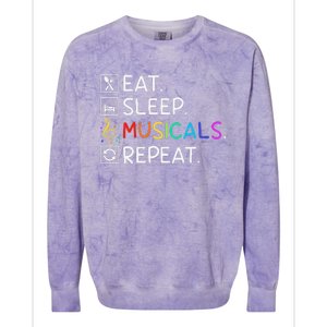 Eat Sleep Musicals Repeat Broadway Theater Novelty Colorblast Crewneck Sweatshirt