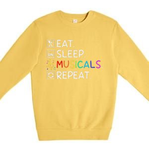 Eat Sleep Musicals Repeat Broadway Theater Novelty Premium Crewneck Sweatshirt