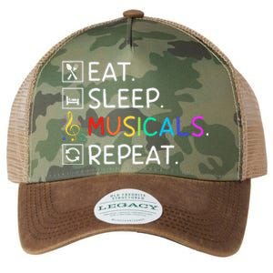 Eat Sleep Musicals Repeat Broadway Theater Novelty Legacy Tie Dye Trucker Hat