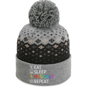 Eat Sleep Musicals Repeat Broadway Theater Novelty The Baniff Cuffed Pom Beanie