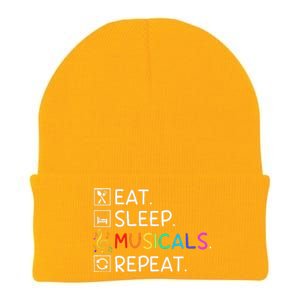 Eat Sleep Musicals Repeat Broadway Theater Novelty Knit Cap Winter Beanie