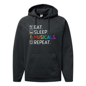 Eat Sleep Musicals Repeat Broadway Theater Novelty Performance Fleece Hoodie