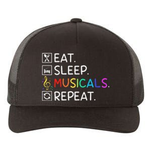 Eat Sleep Musicals Repeat Broadway Theater Novelty Yupoong Adult 5-Panel Trucker Hat