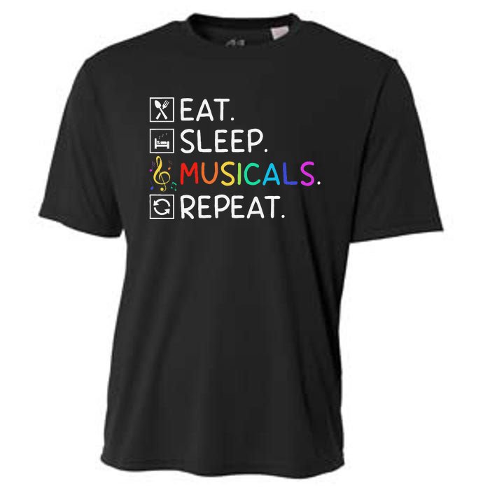 Eat Sleep Musicals Repeat Broadway Theater Novelty Cooling Performance Crew T-Shirt