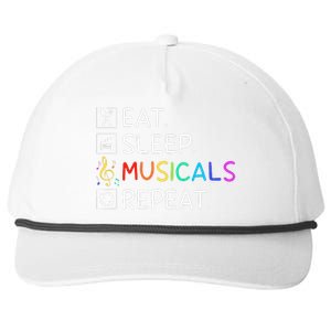 Eat Sleep Musicals Repeat Broadway Theater Novelty Snapback Five-Panel Rope Hat