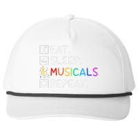 Eat Sleep Musicals Repeat Broadway Theater Novelty Snapback Five-Panel Rope Hat