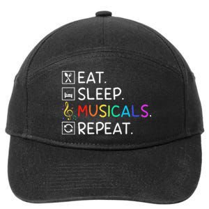 Eat Sleep Musicals Repeat Broadway Theater Novelty 7-Panel Snapback Hat