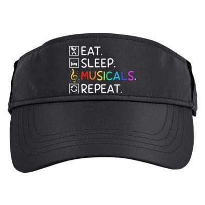 Eat Sleep Musicals Repeat Broadway Theater Novelty Adult Drive Performance Visor