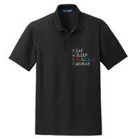 Eat Sleep Musicals Repeat Broadway Theater Novelty Dry Zone Grid Polo