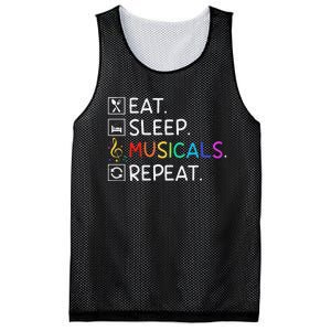 Eat Sleep Musicals Repeat Broadway Theater Novelty Mesh Reversible Basketball Jersey Tank