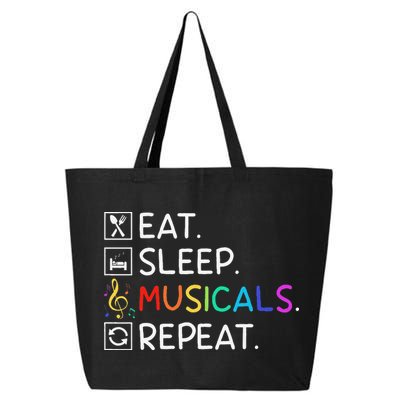Eat Sleep Musicals Repeat Broadway Theater Novelty 25L Jumbo Tote