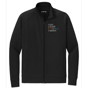 Eat Sleep Musicals Repeat Broadway Theater Novelty Stretch Full-Zip Cadet Jacket