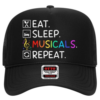Eat Sleep Musicals Repeat Broadway Theater Novelty Trucker Hat