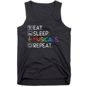 Eat Sleep Musicals Repeat Broadway Theater Novelty Tank Top