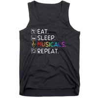 Eat Sleep Musicals Repeat Broadway Theater Novelty Tank Top