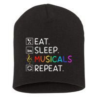 Eat Sleep Musicals Repeat Broadway Theater Novelty Short Acrylic Beanie