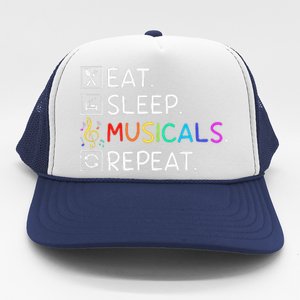 Eat Sleep Musicals Repeat Broadway Theater Novelty Trucker Hat