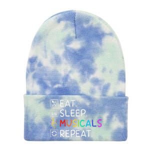 Eat Sleep Musicals Repeat Broadway Theater Novelty Tie Dye 12in Knit Beanie