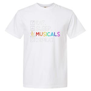 Eat Sleep Musicals Repeat Broadway Theater Novelty Garment-Dyed Heavyweight T-Shirt