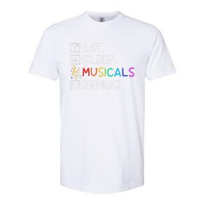 Eat Sleep Musicals Repeat Broadway Theater Novelty Softstyle CVC T-Shirt