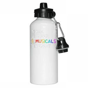 Eat Sleep Musicals Repeat Broadway Theater Novelty Aluminum Water Bottle