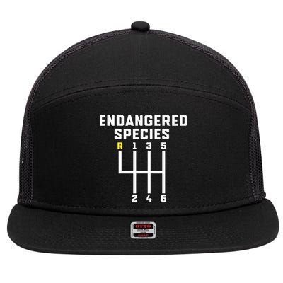 Endangered Species Manual Gearbox Stick Shift 7 Panel Mesh Trucker Snapback Hat