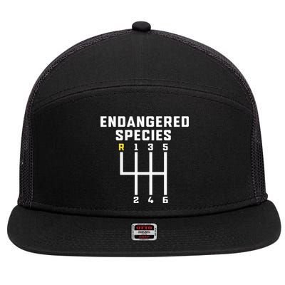 Endangered Species Manual Gearbox Stick Shift 7 Panel Mesh Trucker Snapback Hat