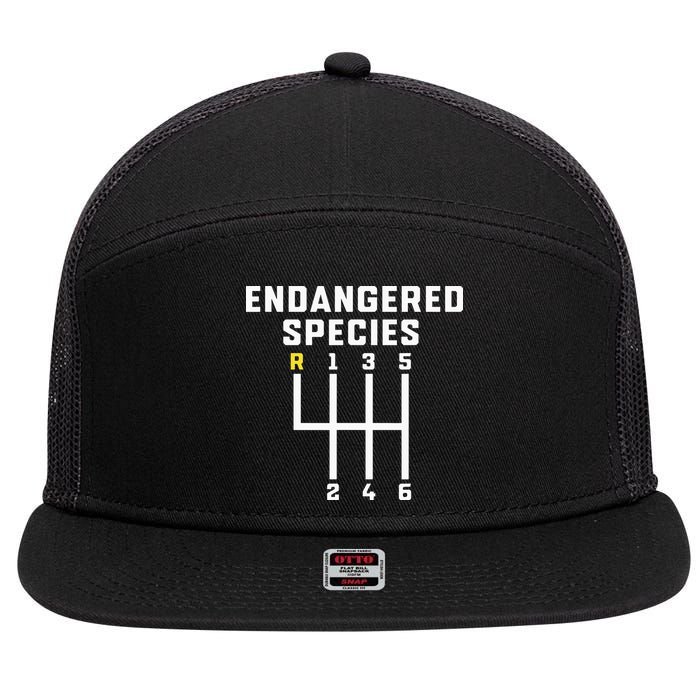 Endangered Species Manual Gearbox Stick Shift 7 Panel Mesh Trucker Snapback Hat