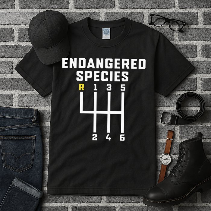 Endangered Species Manual Gearbox Stick Shift Tall T-Shirt