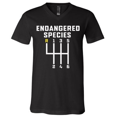 Endangered Species Manual Gearbox Stick Shift V-Neck T-Shirt