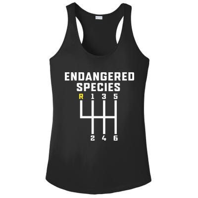 Endangered Species Manual Gearbox Stick Shift Ladies PosiCharge Competitor Racerback Tank