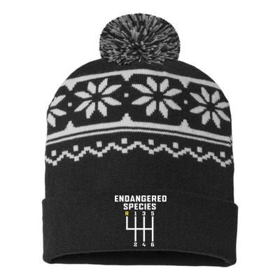 Endangered Species Manual Gearbox Stick Shift USA-Made Snowflake Beanie