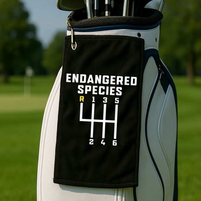 Endangered Species Manual Gearbox Stick Shift Golf Towel