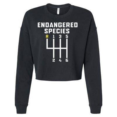 Endangered Species Manual Gearbox Stick Shift Cropped Pullover Crew