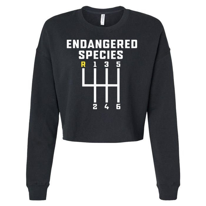 Endangered Species Manual Gearbox Stick Shift Cropped Pullover Crew