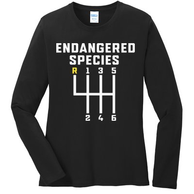 Endangered Species Manual Gearbox Stick Shift Ladies Long Sleeve Shirt