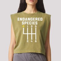 Endangered Species Manual Gearbox Stick Shift Garment-Dyed Women's Muscle Tee