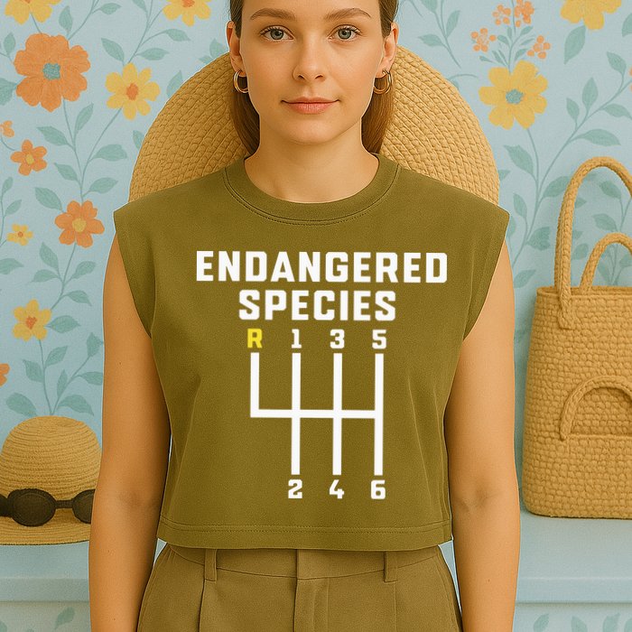 Endangered Species Manual Gearbox Stick Shift Garment-Dyed Women's Muscle Tee