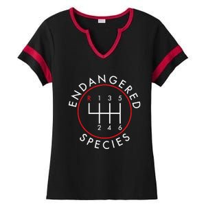 Endangered Species; Manual Car Funny Joke Ladies Halftime Notch Neck Tee