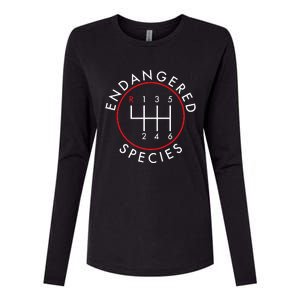 Endangered Species; Manual Car Funny Joke Womens Cotton Relaxed Long Sleeve T-Shirt