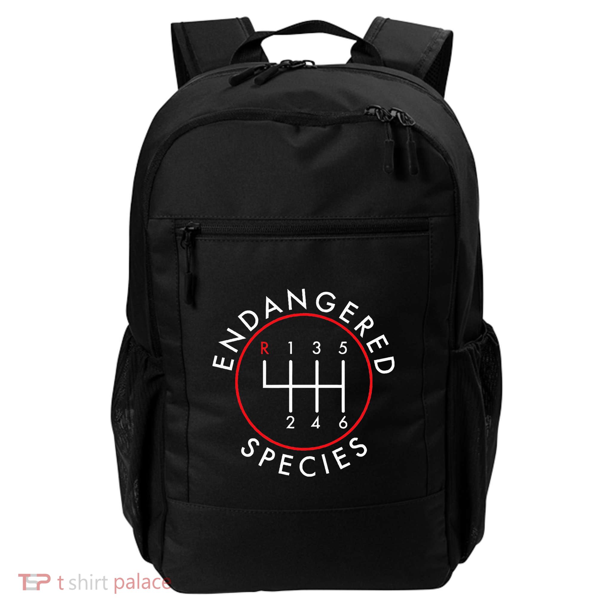 Endangered Species; Manual Car Funny Joke Daily Commute Backpack