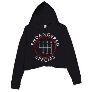 Endangered Species; Manual Car Funny Joke Crop Fleece Hoodie