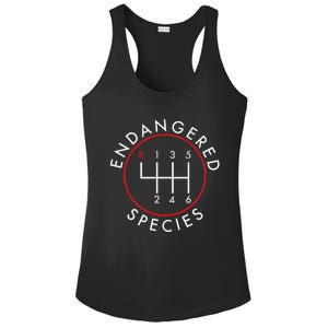 Endangered Species; Manual Car Funny Joke Ladies PosiCharge Competitor Racerback Tank