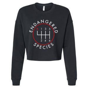 Endangered Species; Manual Car Funny Joke Cropped Pullover Crew