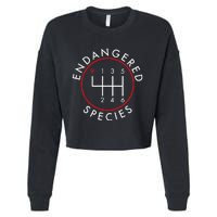 Endangered Species; Manual Car Funny Joke Cropped Pullover Crew