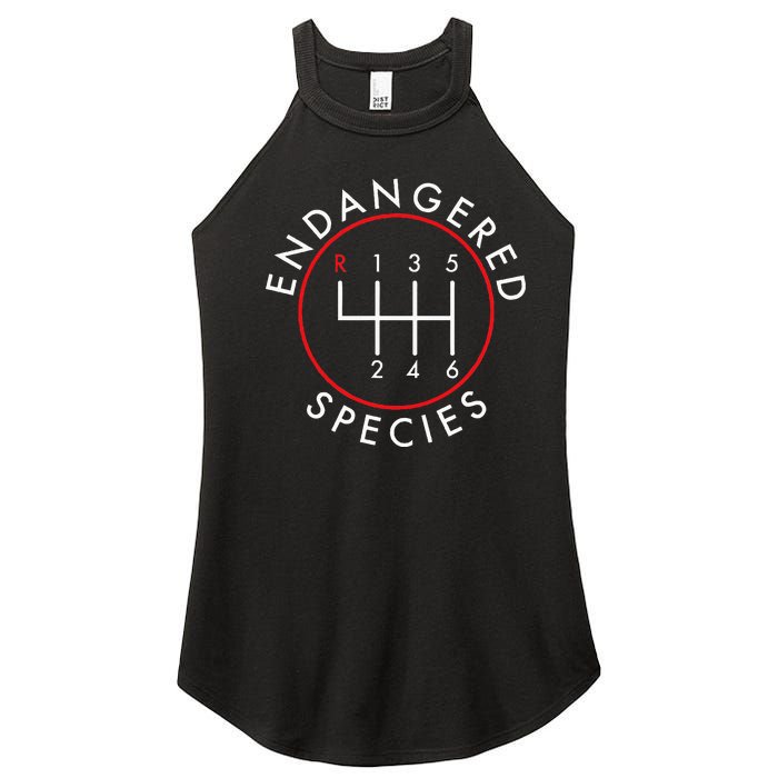 Endangered Species; Manual Car Funny Joke Women's Perfect Tri Rocker Tank