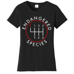 Endangered Species; Manual Car Funny Joke Women's T-Shirt